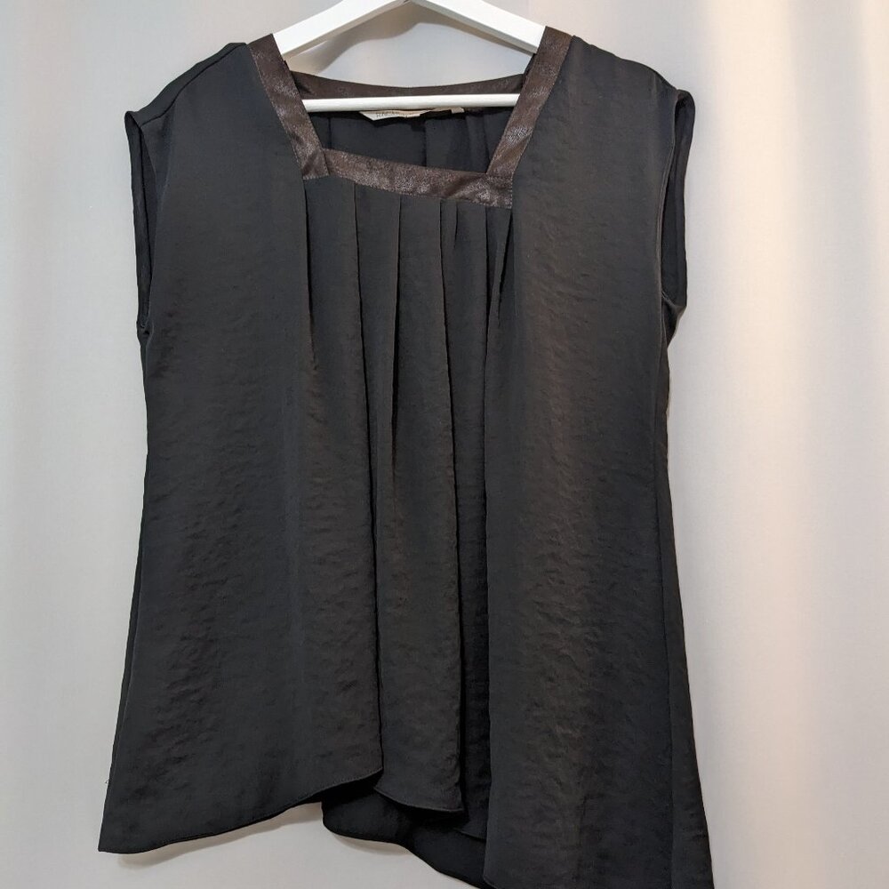 *50% Off All Bundles * Rachel Roy Asymmetrical Leather trim top